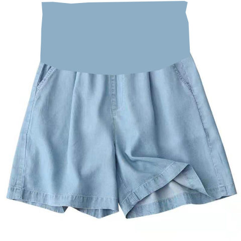 Maternity Summer Soft Belly Denim Shorts