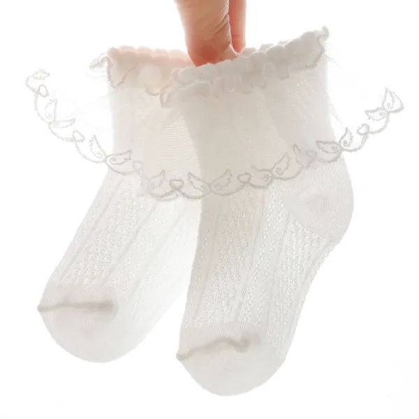 【0Y-8Y】Girls Wings Combed Cotton Lace Socks - Lukalula.com 