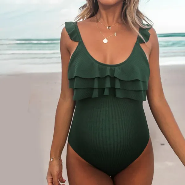 Maternity fashion solid color swimsuit 