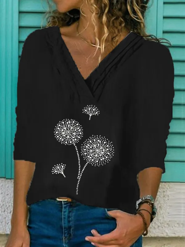 Dandelion V Neck Long Sleeve Blouse - Luvyle.chimpone.com 