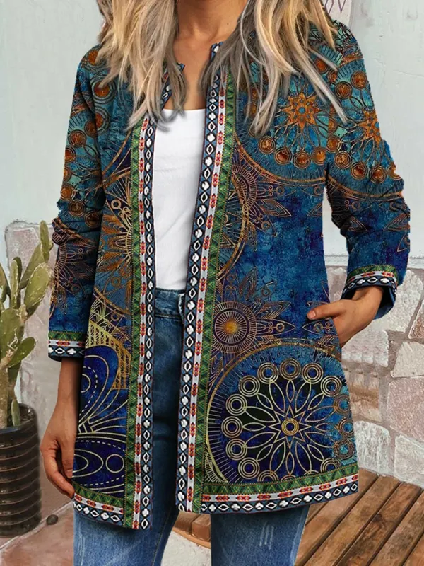 Женская повседневная куртка с ретро-принтом - Funluc.com 