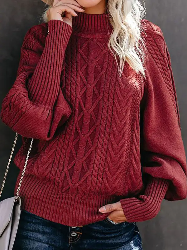 Pure Color Casual Loose Sweater Pullover - Ininrubyclub.com 