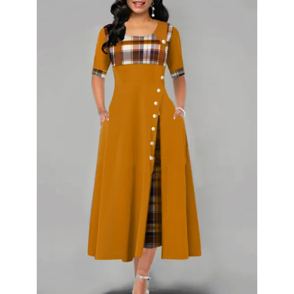 Casual Hit Color Irregular Dress - Godeskplus.com 