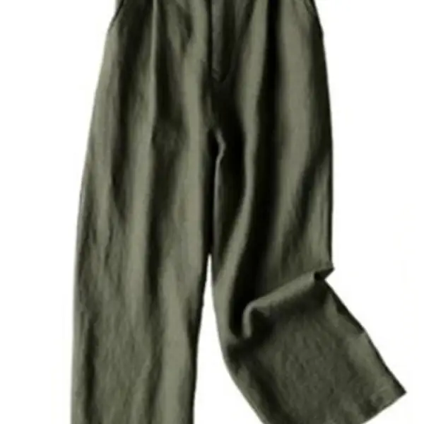 Cotton And Linen Wide-leg Casual Pants - Blaroken.com 