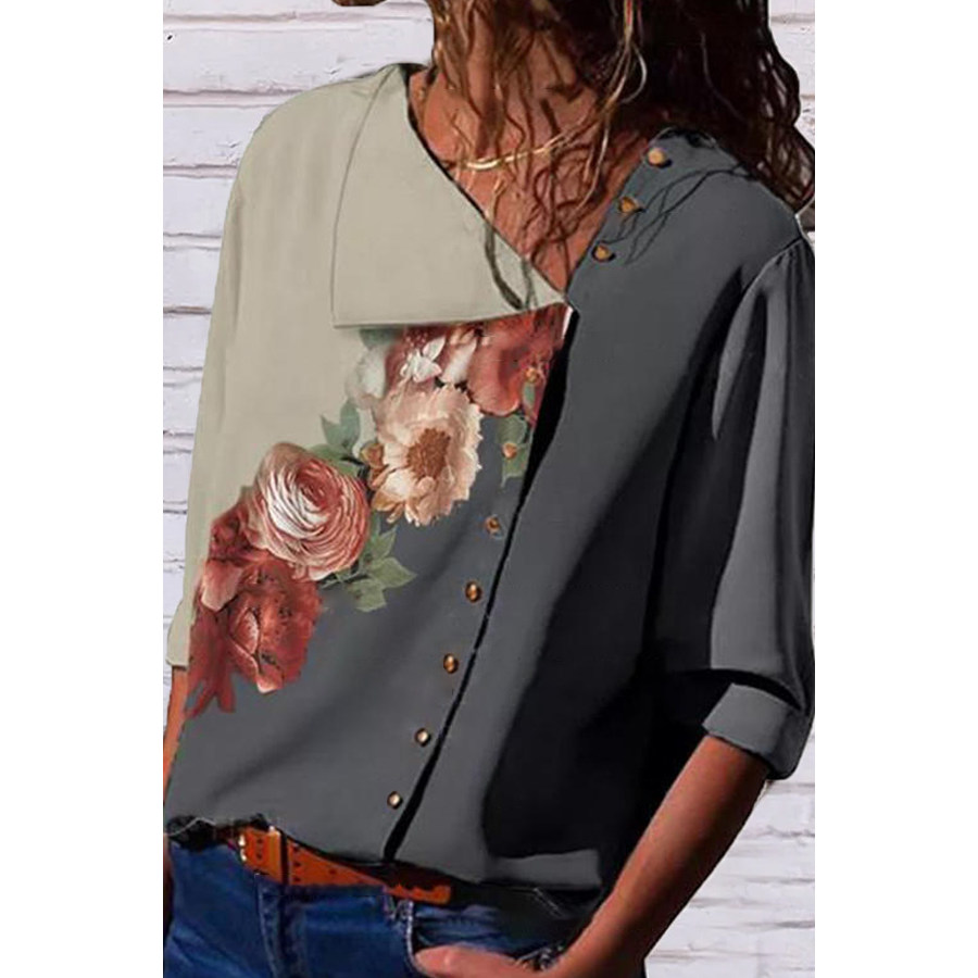 

Casual Flower Print Shirt