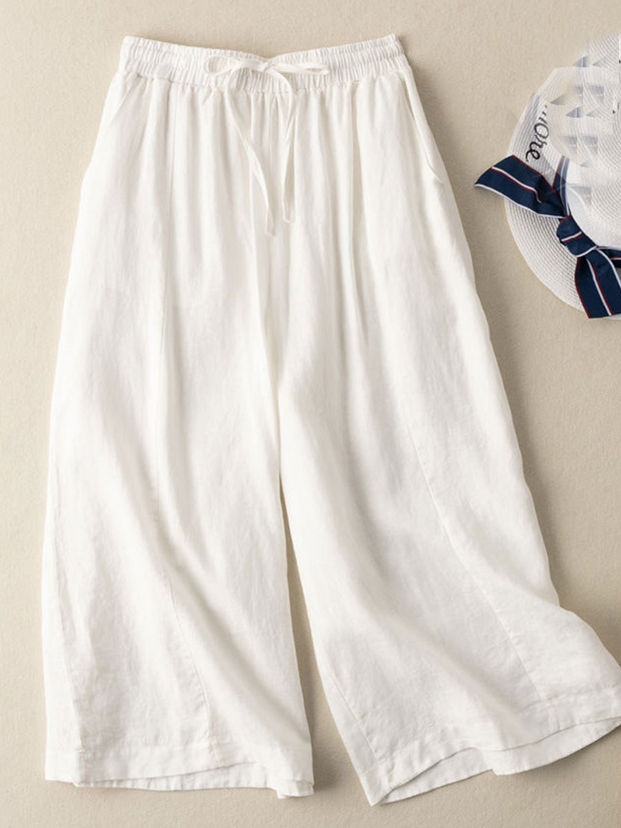 Casual Loose Solid Color Elastic Pants
