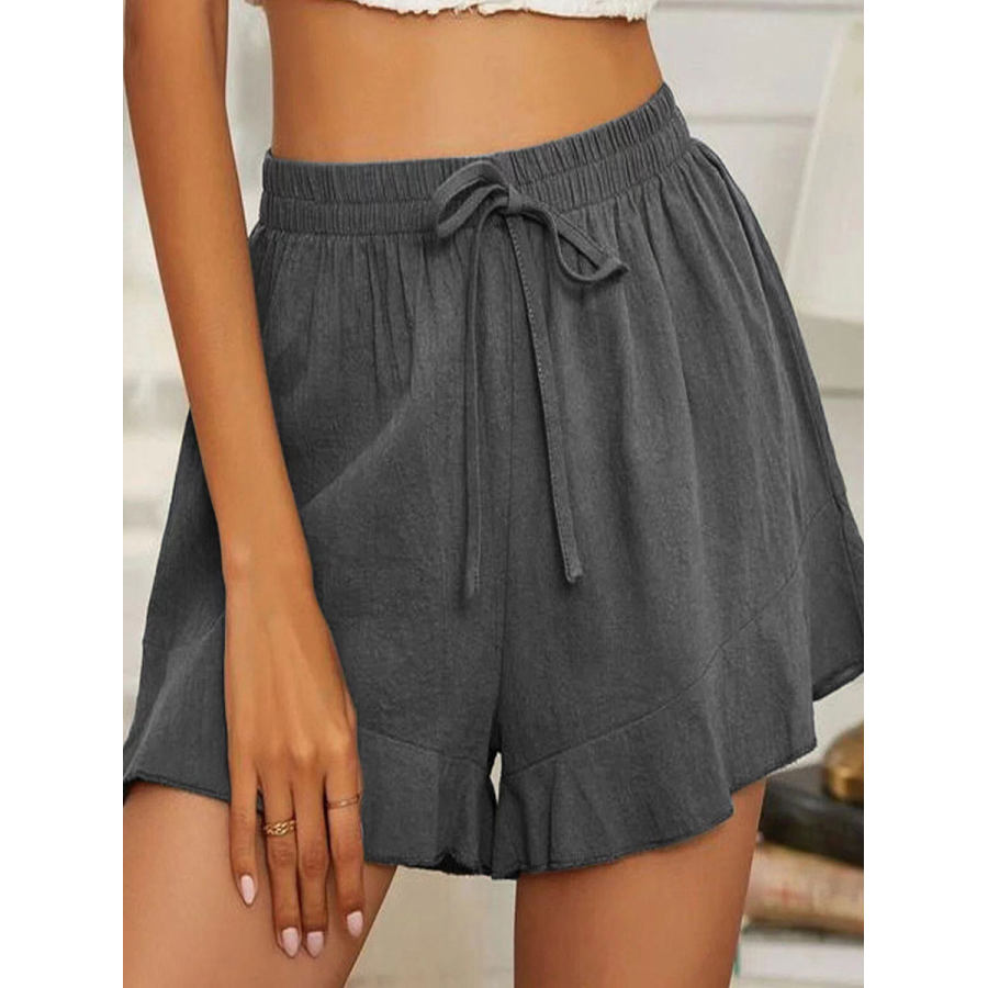 

Casual Loose Solid Color Elastic Waist Shorts