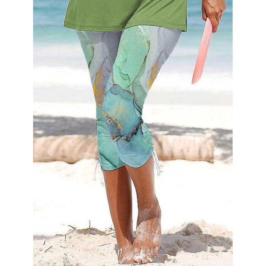 

Casual Print Drawstring Leggings