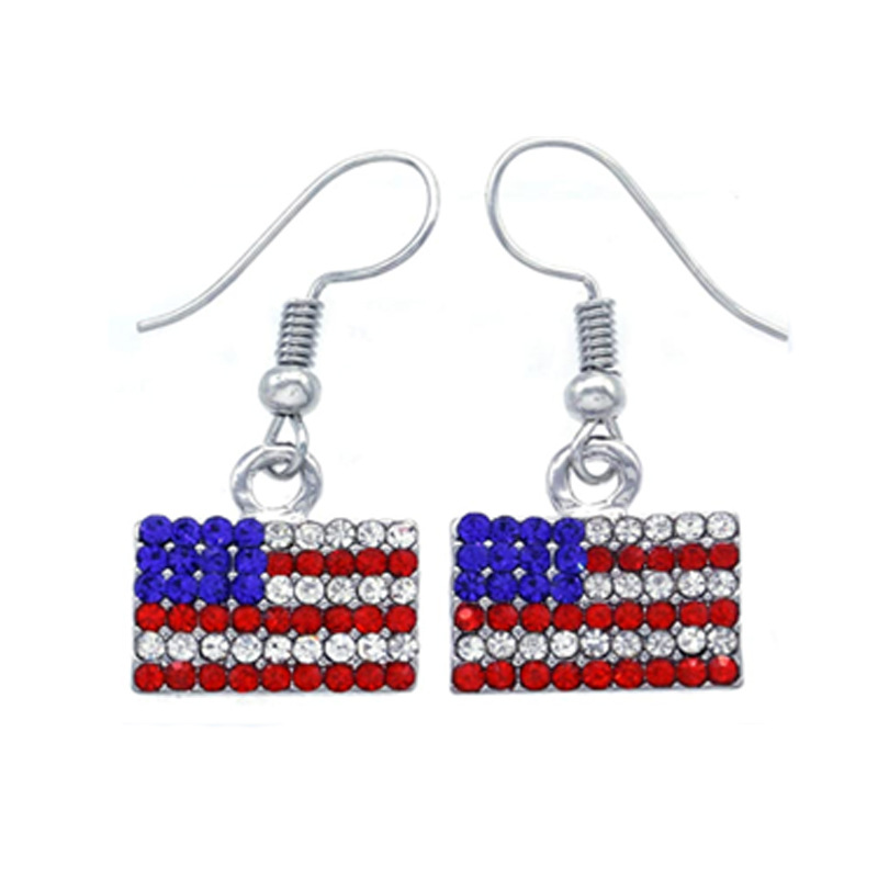 Alloy Diamond Flag Earrings