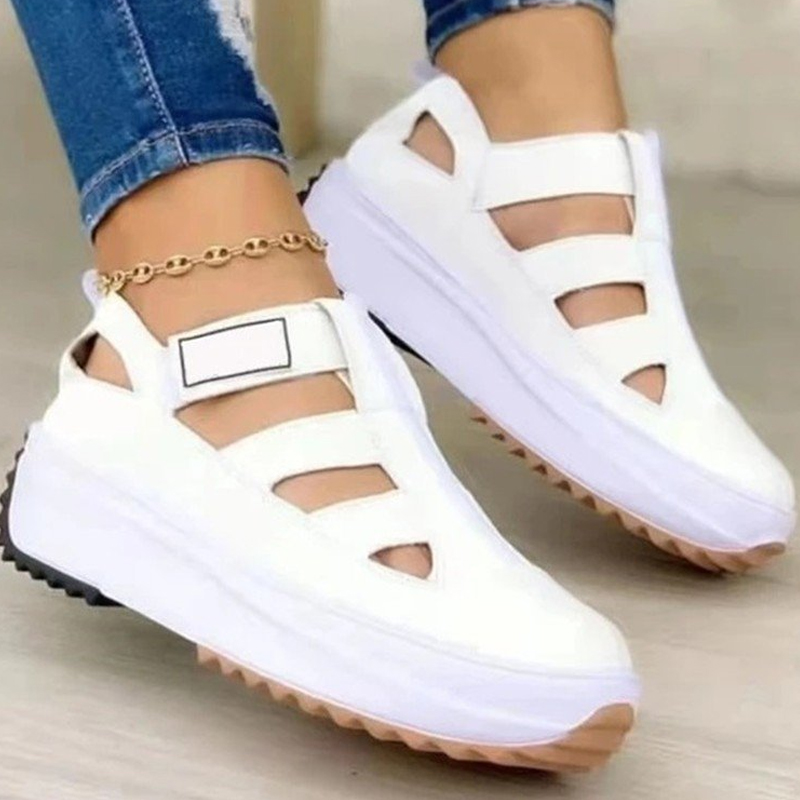 Casual Solid Color Platform Hollow Shoes