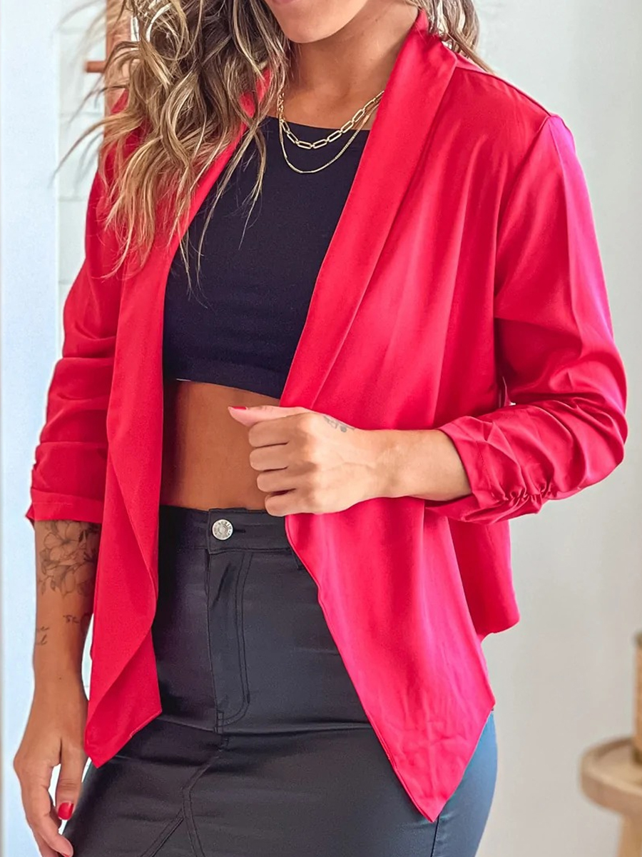 Casual Fashion Solid Color Lapel Long Sleeve Blazer