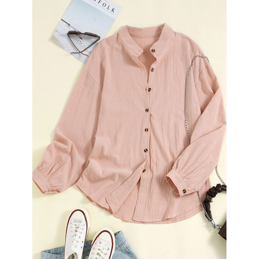 

Casual Loose Solid Color Cardigan Long Sleeve Blouse