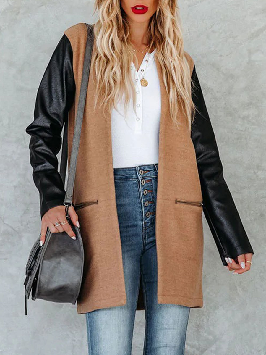 Casual Loose Panel Wool Cardigan Coat