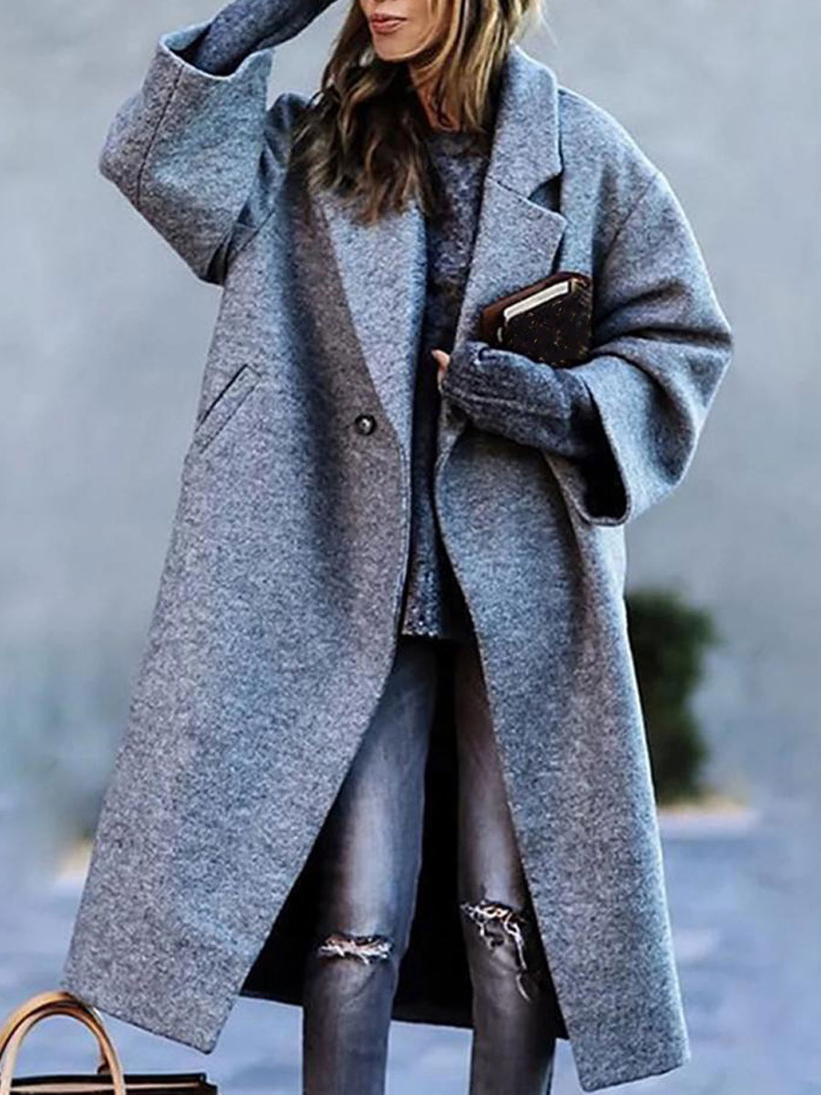 Casual Loose Button Pocket Cardigan Coat