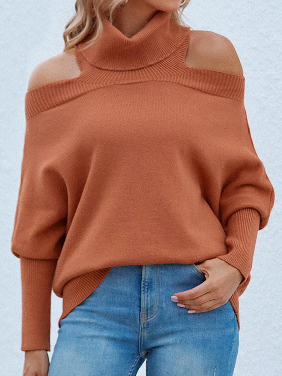 Casual Solid Color Lapel Long Sleeve Sweater