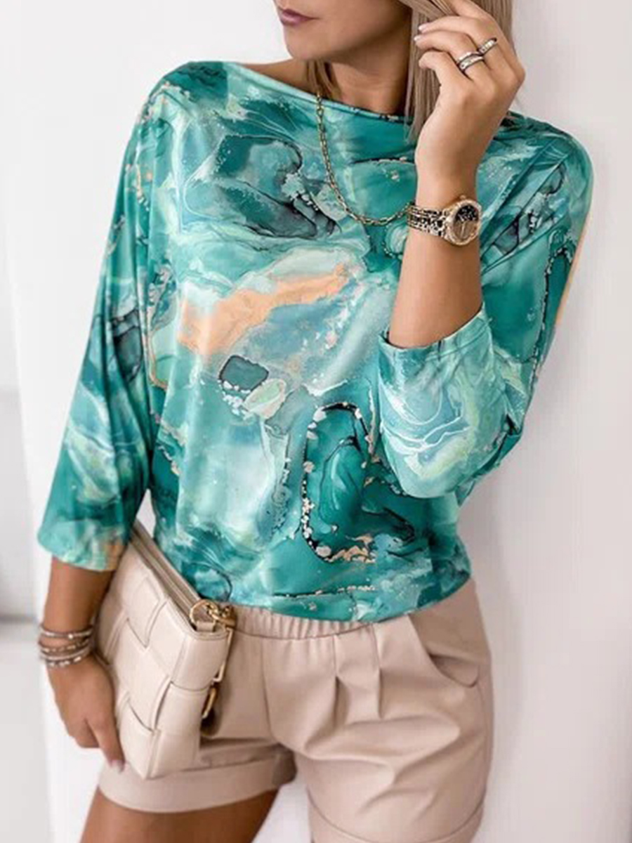 Women Casual Printed Crew Neck T shirt