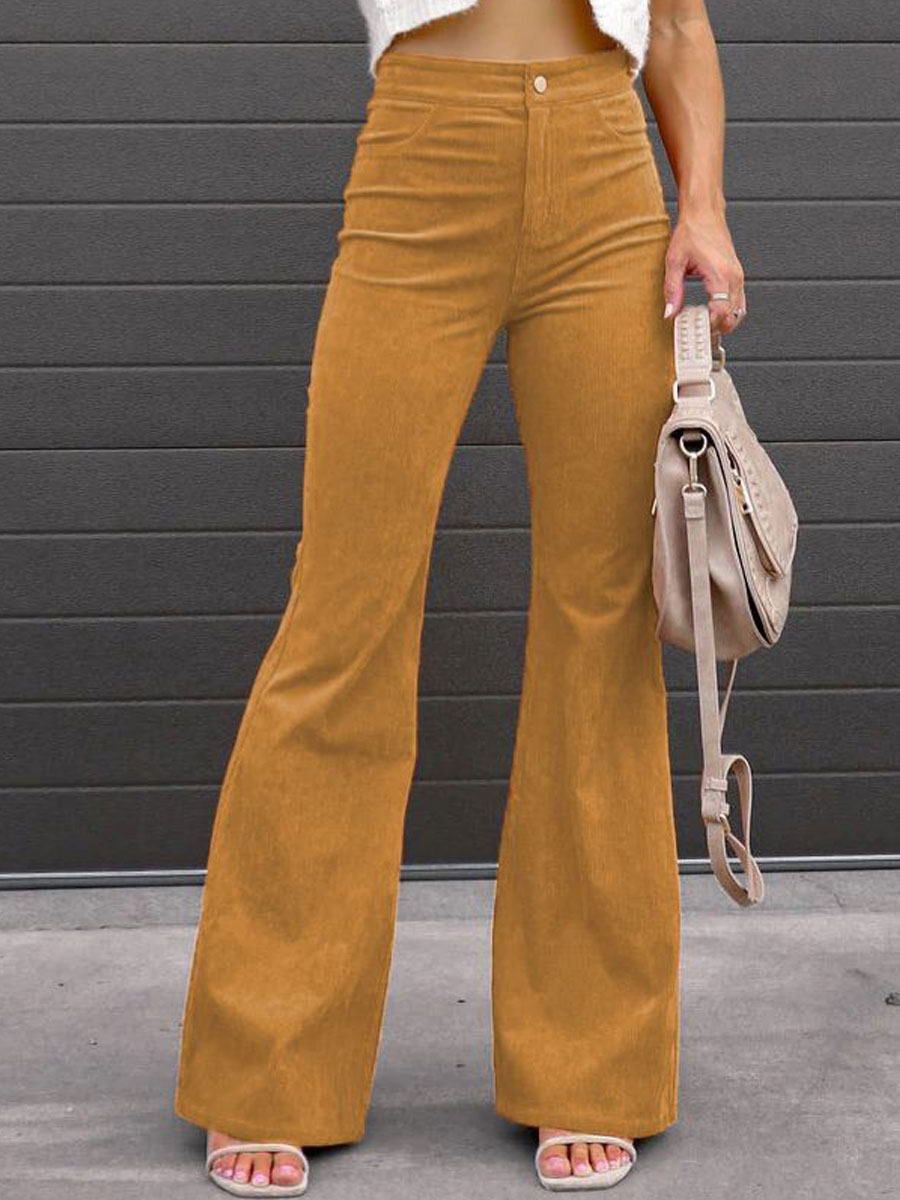 Casual Loose Corduroy Solid Pants