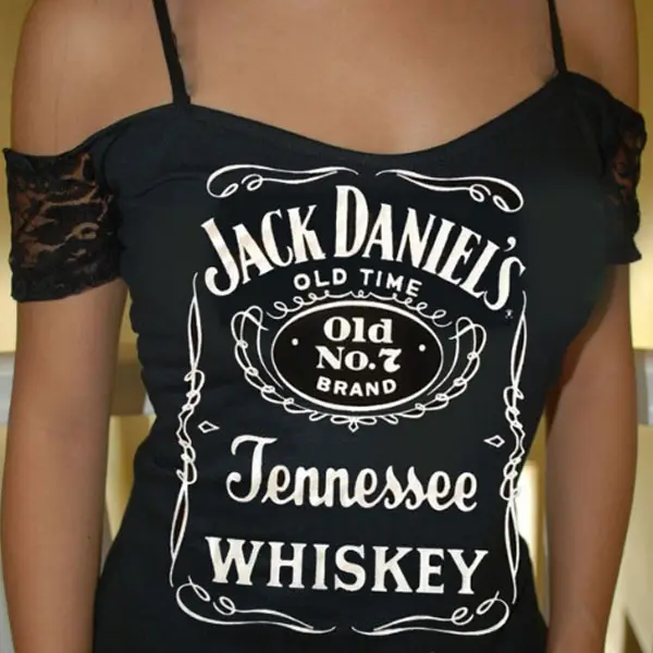 Spaghetti Strap  Lace Letters T-Shirts - Leanarea.chimpone.com 