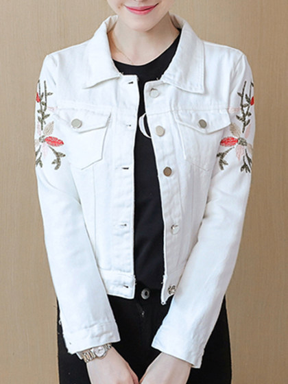 Embroidered denim jacket