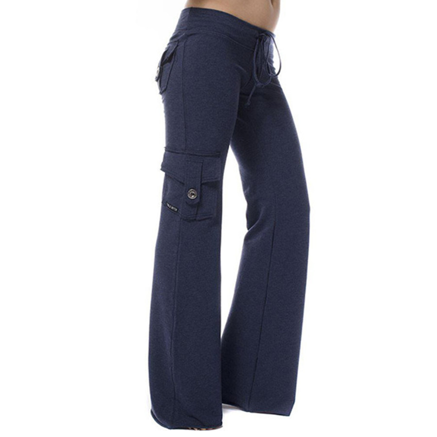 

Pantaloni sportivi con lacci alla moda casual elasticizzati a vita alta