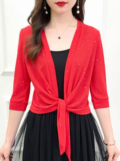 Sequined Long Sleeve Sun Cardigan