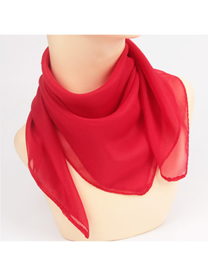 Chiffon Solid Color Thin Square Scarf