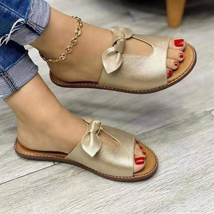 Women's Vintage Bow Flat Slippers