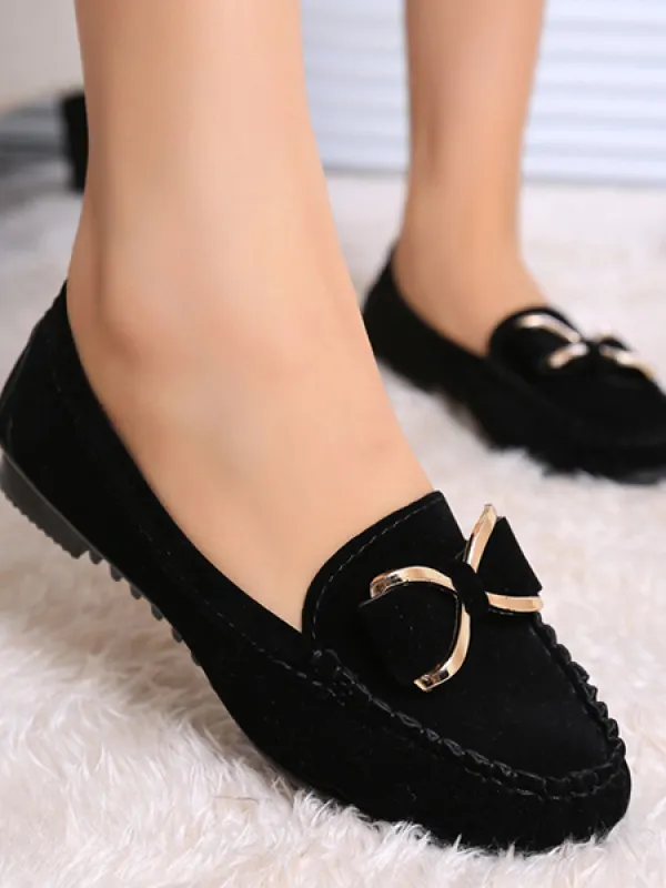 Women's Comfortable Bow Loafers - Oasisjoy.com 