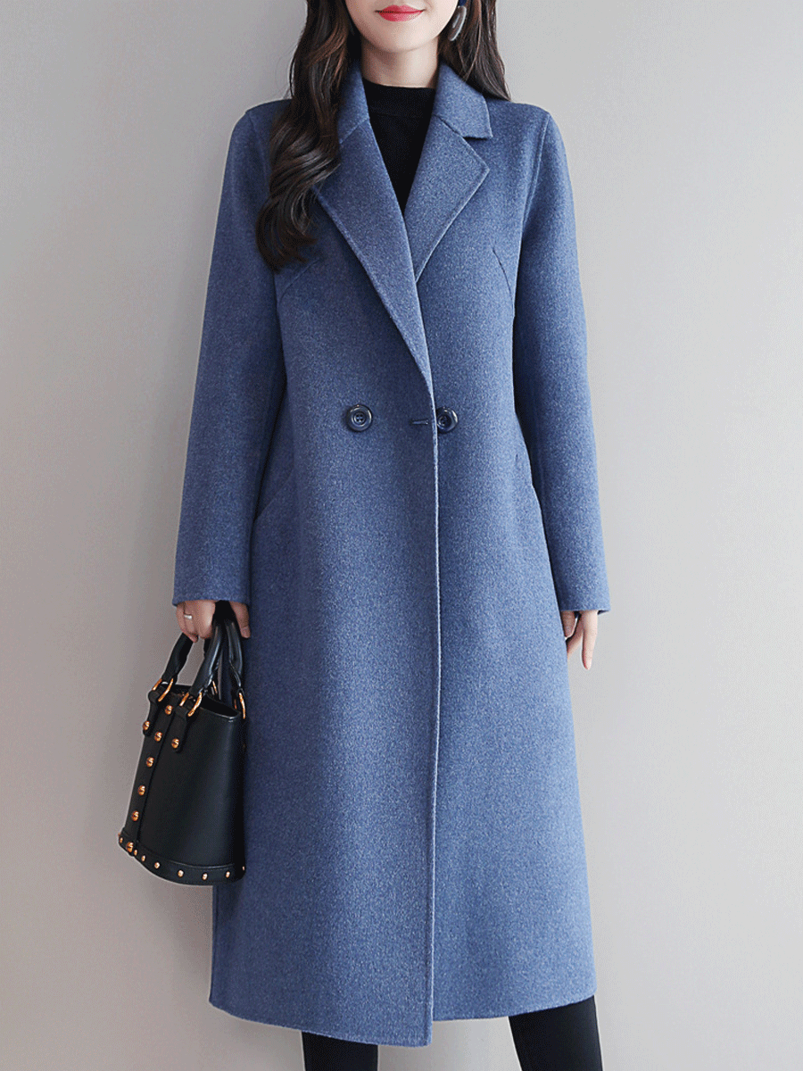 Long Section Autumn And Winter Korean Fashion New Woolen Coat Female