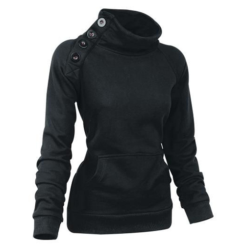 Womens Windproof Outdoor Solid Color Sweatshirt