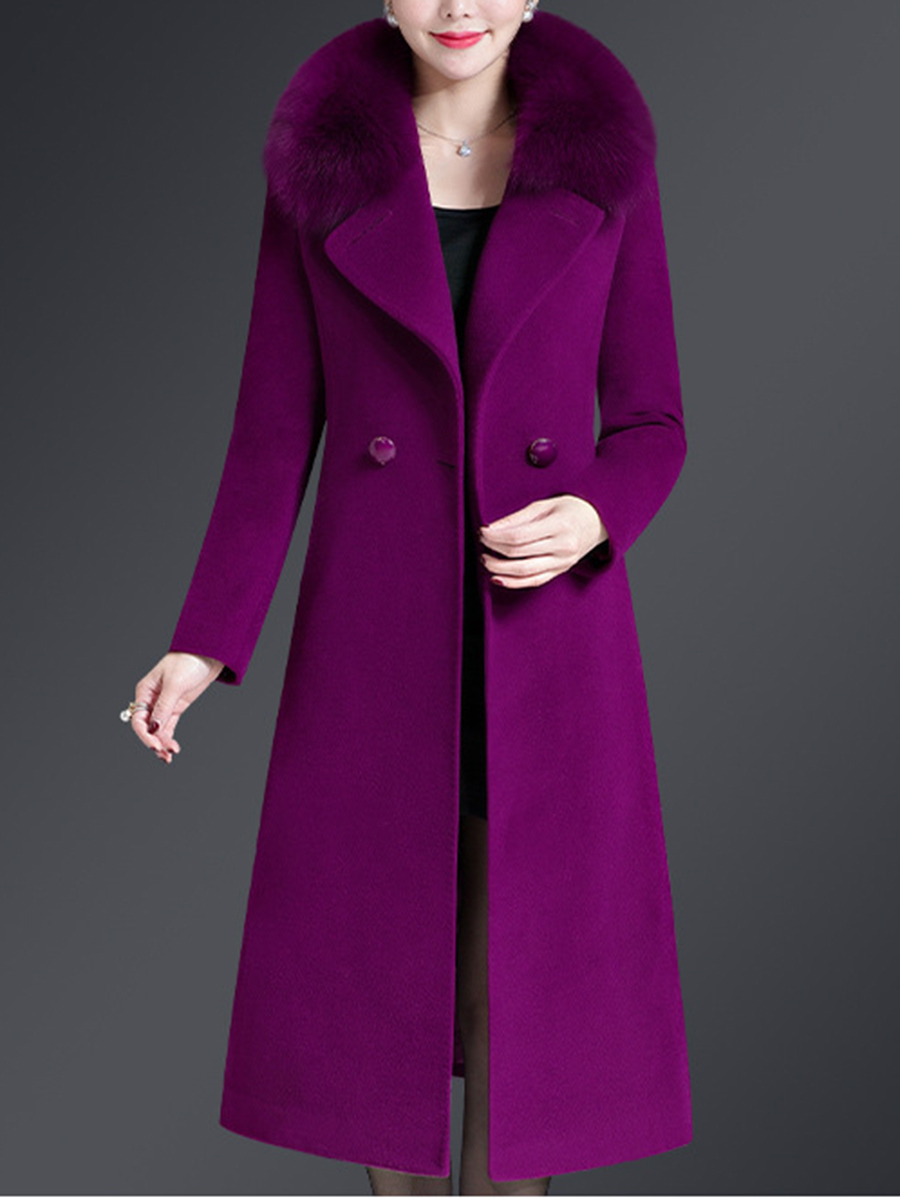 Autumn And Winter Elegant Long Sleeves Fashion Waist Show Thin Woolen Coat