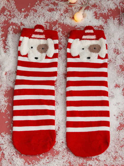 Christmas Cartoon Pattern Cotton Socks