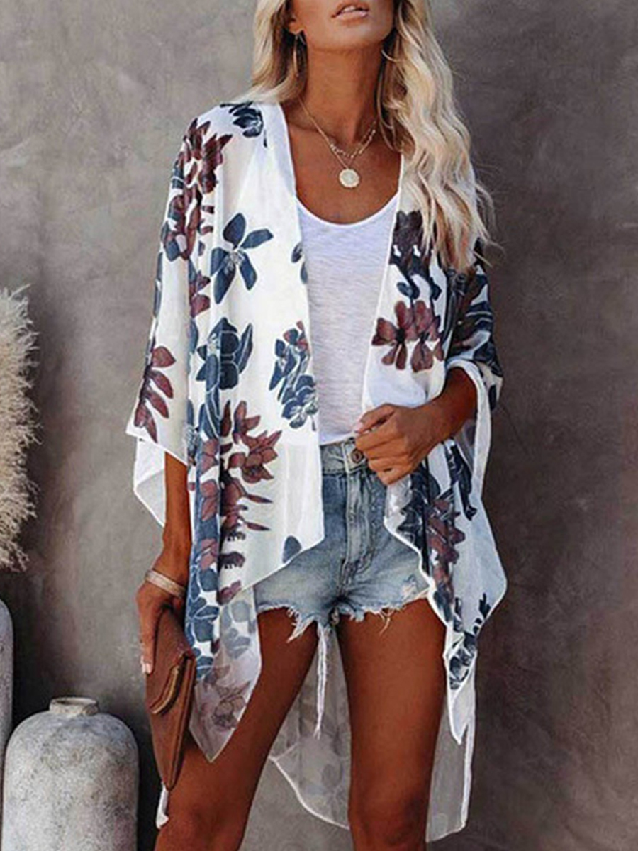 Printed Beach Loose Resort Cardigan