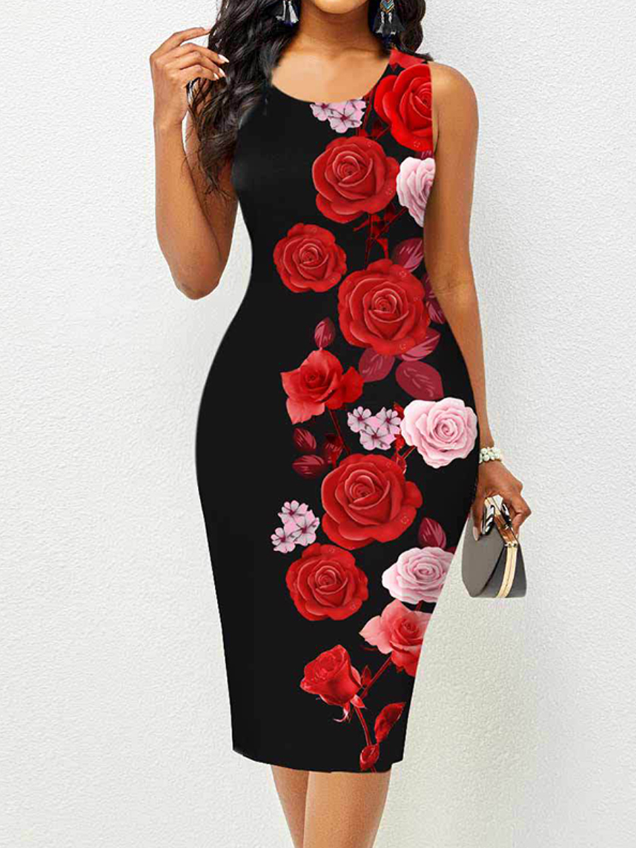 Summer Sleeveless Printed Bodycon