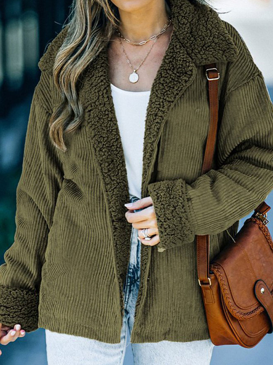 Casual Shirt Collar Teddy Jacket
