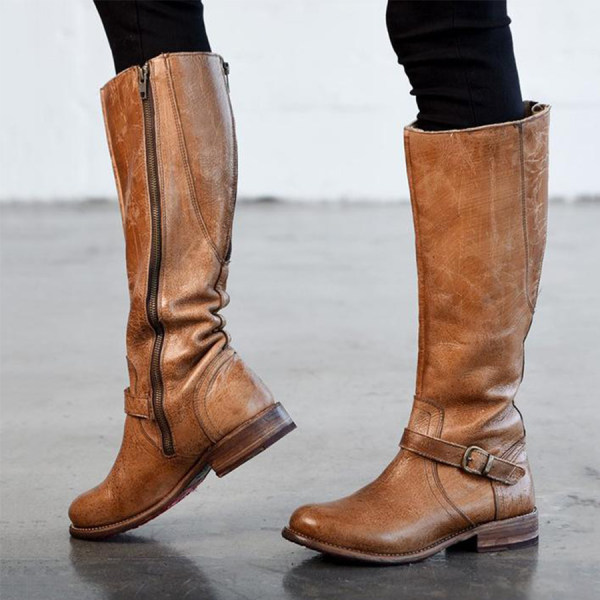 flat round toe boots