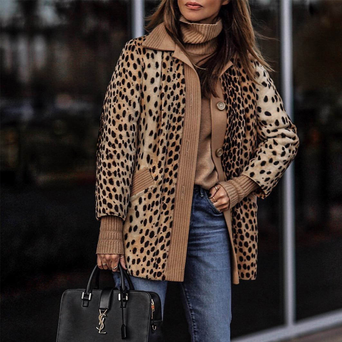Леопардовое пальто тренд