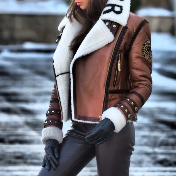 Women's Fashion Lapel Long Sleeve Short Jacket - Leanarea.chimpone.com 