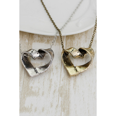 Fashion retro heart shaped tape measure necklace