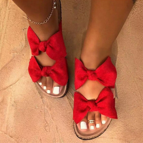 Womens casual double bow slippers