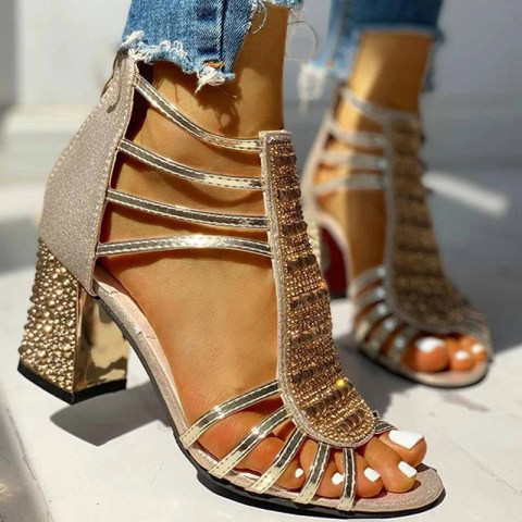 Womens fashion sandals with chunky heels