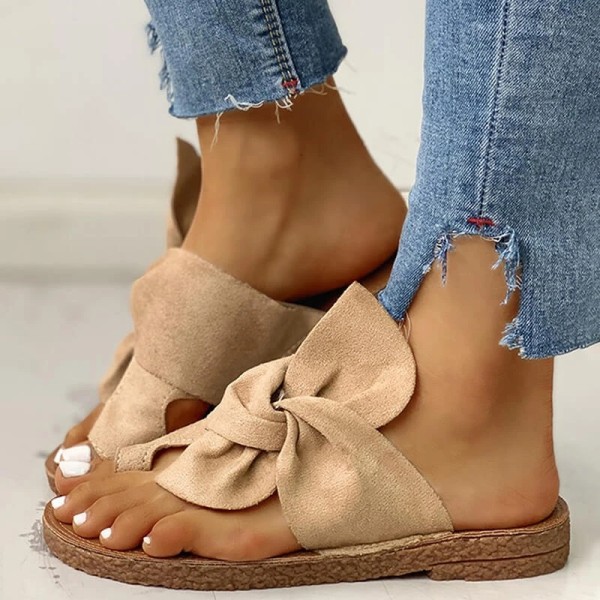 slip on bow sandals