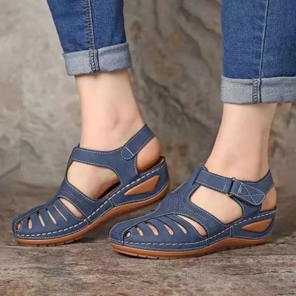 Vintage Roman Shoes Round Toe Wedge Sandals - Leanarea.chimpone.com 