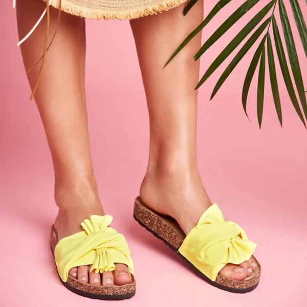 Women's bow flat slippers - Leanarea.chimpone.com 