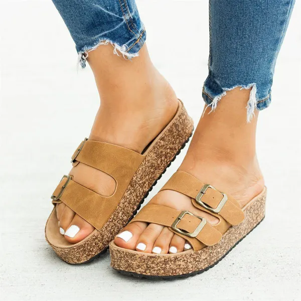 Women's casual and comfortable platform slippers - Leanarea.chimpone.com 