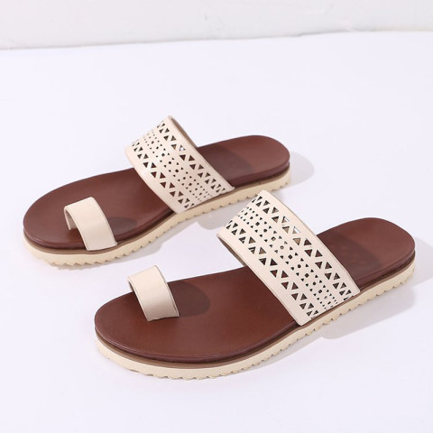 Womens hollow flat slippers