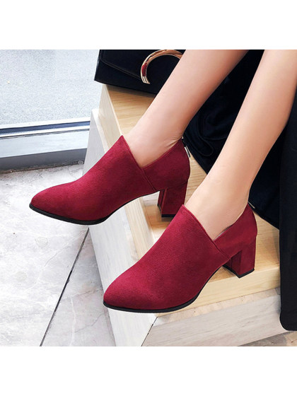 Women's fashion deep mouth suede high heels