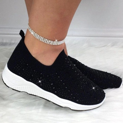 Women's Flat Rhinestone Sneakers