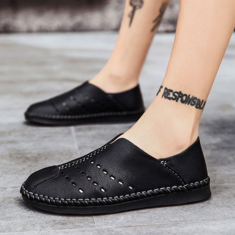 Mens Hollow Soft Sole Casual Flat Shoes