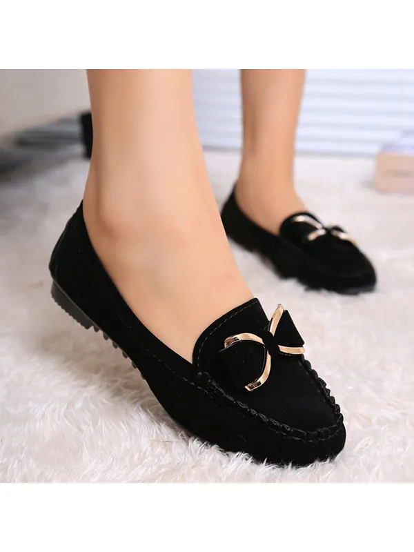 Women's Comfortable Bow Loafers - Funluc.com 